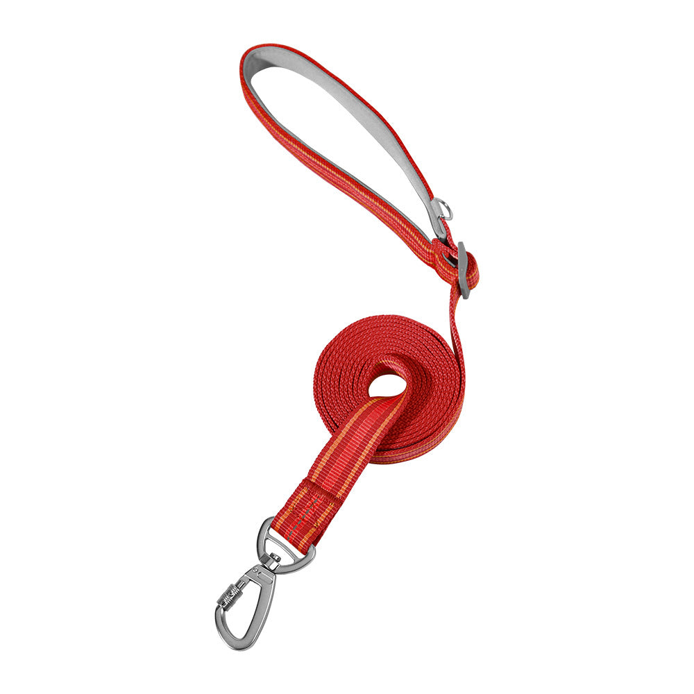 Verstellbare Hundeleine 2,5 m in Rot mit gepolstertem Griff und Reflexstreifen